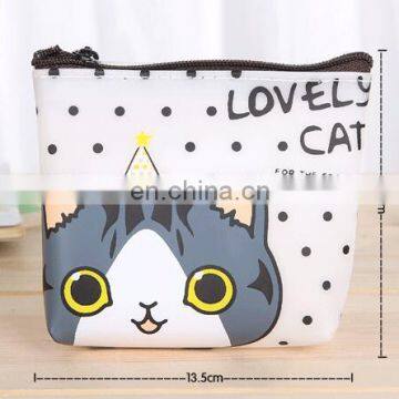 New 2017 Women Cute Cartoon Cat Coin Purse PU Leather Wallet Pouch Bag Kids Keychain Card Holder Bag For Children Gift photo-4