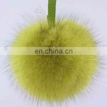 fashion fox fur pompoms key chain real fur pompon accessories