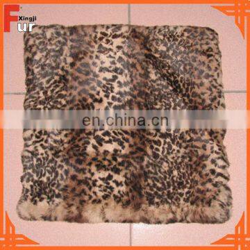 European Grade Leopard Spot Printed Rabbit Fur Cushion