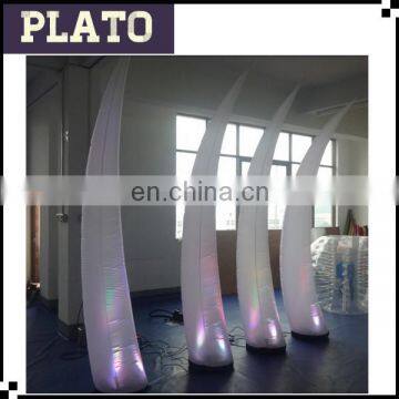 Festival decoration lighted inflatable curved cone/inflatable LED horn for outdoor events