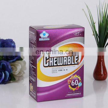 Wholesale custom fashional printed collapsible medicine packing paper box with colorful printing