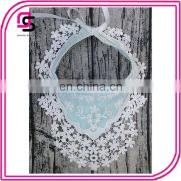 New fashion design cute baby lace wholesale cotton drool bibs