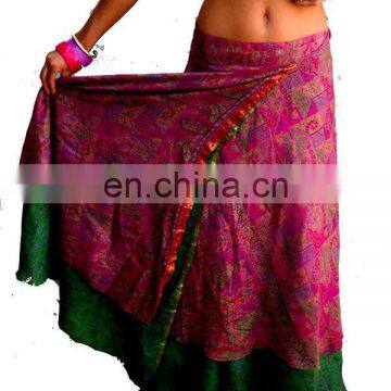 latest arabic stylish long sexy printed dance vintage skirt vintae silk wrap skirt