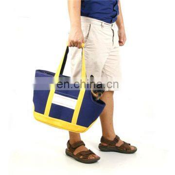 Shoulder Bag With Denim Fabric Cat Bag Side Open photo-6