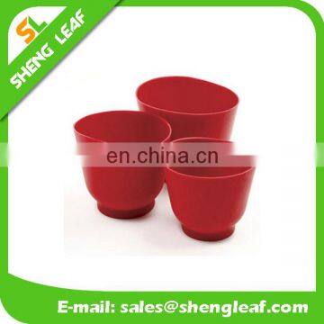 3 sets red silicone food bowls