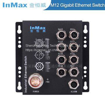 InMax M508A EN50155 порт питания: порт M23 X-Code 1000M M12 8-портный гигабитный железнодорожный промышленный Ethernet-коммутатор
