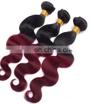 Hot selling T color two tone 99J Body wave 100% virgin Malaysian hair Human hair weave