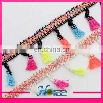 4.5cm Width Colorful Tassel Fringe Tassel Lace Trim for Garment photo-3
