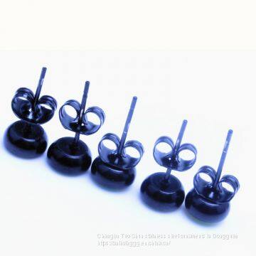 Factory Direct Sale Foreign Trade Ornament Stainless Steel Dripping Oil Ear Nail Titanium Steel Human Body Puncture Butterfly Button Earrings Wholesale photo-4