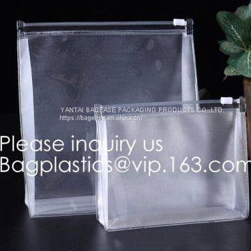 Small Clear PVC Waterproof Bag with Zipper Closure, Mini Portable Transparent Plastic Organizer Pouch for Cosmetic, Make