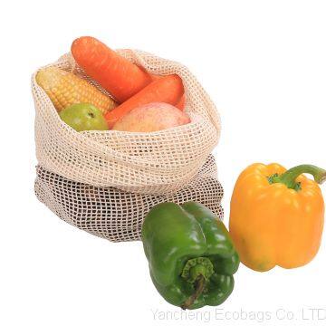 With best quality and low price eco friendly reusable organic cotton fruit mesh bag