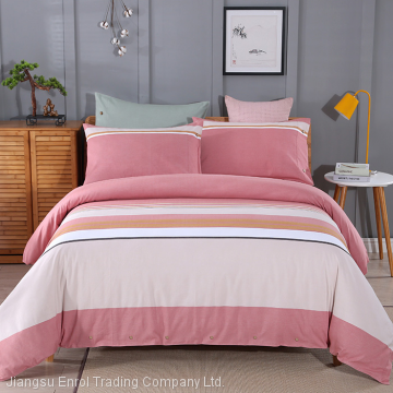 100% Cotton White Bed Sheet for Hotel and Dormitory Stripe and Simple photo-4