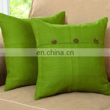 i@home Green color cotton pillow cushion cover with strip and comforter set