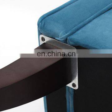 Customized Home Furniture Large Wooden Seat Velvet Sofa Chair Bench Footstool With Big Storage Space photo-6