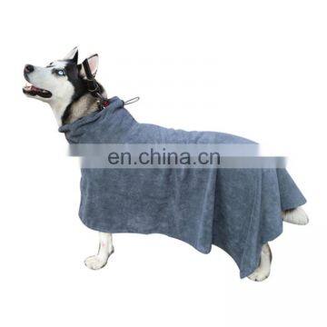 Soft Belt Included Warm Fast Drying Pet Towel Microfiber Dog Bathrobe photo-2