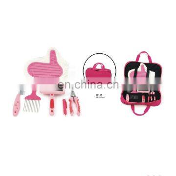 Pink Pet Dog Tool Brush Scissors Product Dog Grooming Set