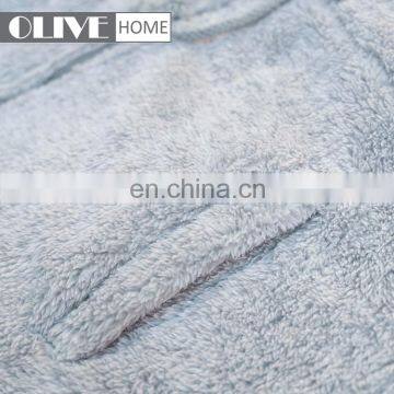 Adult Pyjamas Penguin Logo Embroidery Patch Brushed Cationic Sherpa Fleece Bathrobe With Zipper photo-6