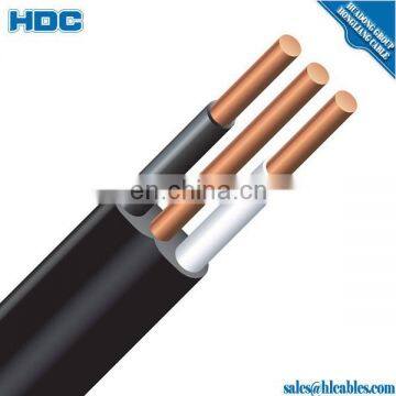 copper wire conductor PVC insulation PVC jacket 2X1.5mm+1.5mm twin and earth flat cable