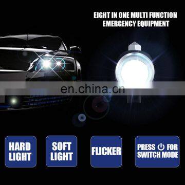 Emergency Usage MultiFunction Outdoor Solar Power Tactical Flashlight With Safety Hammer Seat Belt Cutter photo-3