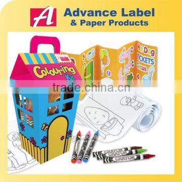 DIY Kids toy Gift Let's go to play Crayon Sticker Colouring kit Drawing set