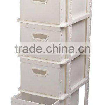 plastic fodable cabinet with 4 drawers