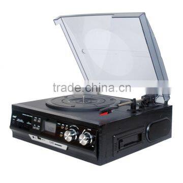 Classic Vintage Design Turntable USB Vinyl Record Machine With Stereo System