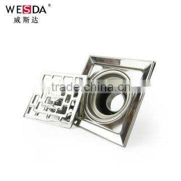 WESDA 3.5inch New Style Full Set Adjustable Floor Drain With Bottom Outlet Stainless Steel Floor Drain,roof Drain, Shower Drains photo-2