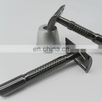 Female 10cm Gun Black Personalized Closed Comb Safety Razor With Tiwn Blade photo-3