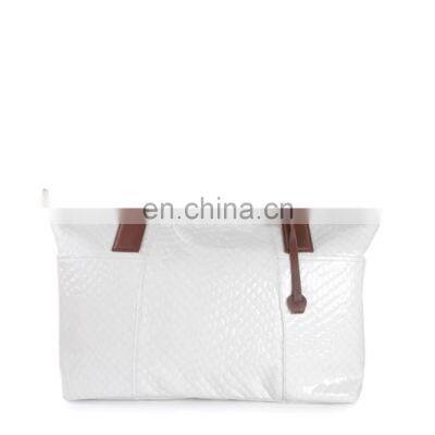 women high fashion leather handbags with double strap ladies white color bags LDTT0011(synthetic/ PU options)