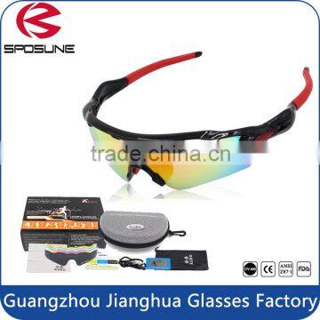 Imitation anti glare outdoor sports sunglasses with 5 sets exchangeable lenses