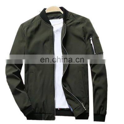 European and American simple thin men's baseball collar solid color slim jacket large size flight suit all-match jacket men