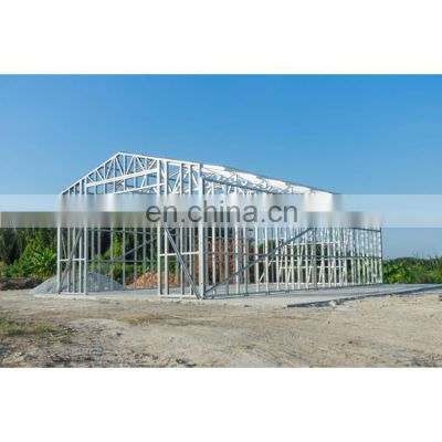 lightweight clear span steel frame warehouse metallic roof structure