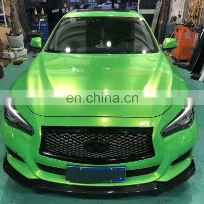 Runde High Quality Carbon Fiber Material Front Lip Rear Lip Side Skirt Spoiler For Infiniti Q50 Small Body Kit