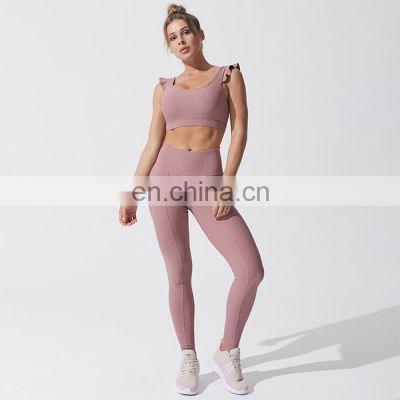 Custom Sexy Women Fitness Sportswear 2 Pcs Set Bra and Legging Set Soft Stretchy Sports Set Fitness yoga wear