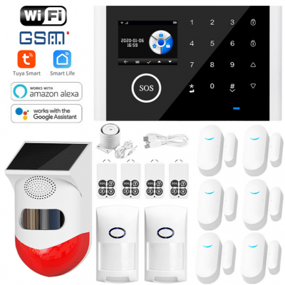 WIFI intelligent wireless sound and light GSM store door and window anti-theft alarm infrared sensing home security system