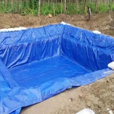Black Blue Agriculture Reinforced Polyethylene Pond Liner 250GSM Waterproof Membrane For Fish Pond 20*30M photo-4