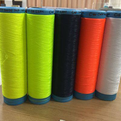 High Visibility Polyester Dope Dyed Colors Yarn DTY 50D-600D Knitting Yarn