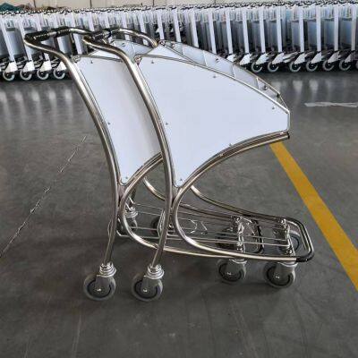 Stainless Steel Airport Trolley/Airport Luggage Trolley With Three Wheels/Baggage Trolley