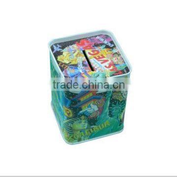 Pretty good six different designed save money tin box for kids