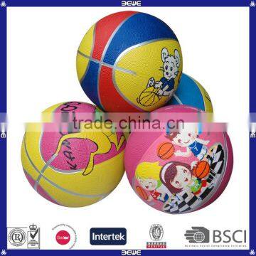 China OEM Promotional Coloful Printing Wholesale Children Toys Rubber Basketball