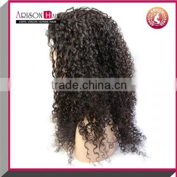 Cheap human hair high quality tight curl lace front wig 7a brazilian unprocessed virgin curly hair