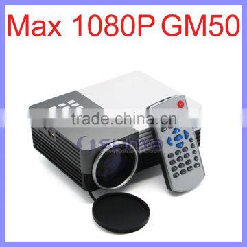 1080P Support AV/USB/SD/VGA/HDMI Port 30W Home Cinema Gm50 Projector