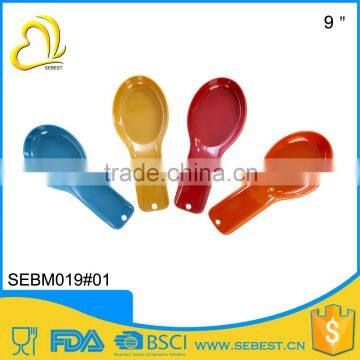 Euro food stardard wholesale melamine bamboo colorful spoon rest