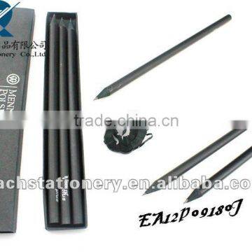 7'' hot sale HB black wood pencil without eraser in nice paper box