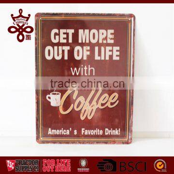 Vintage Wall Decor Coffee Theme Tin Poster 20X30CM Shabby Chic Metal Plaque photo-2