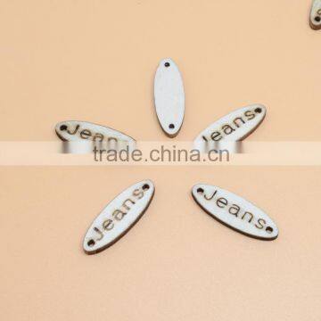 Sedex Audited Factory 2 Pillar Oval Shape Sew-on Wooden Badges For Garment photo-3