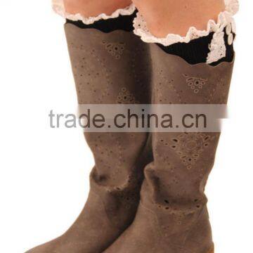 2015 Tights Leg Warmers Baby Kids Girl's Crochet Knitted Button Toppers Lace Leg Warmers Trim Boot Cuffs Socks LW-31