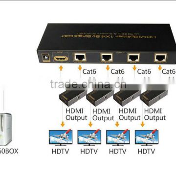 3D Support HDMI Splitter 1X4 By Single CAT up to 60M