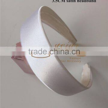 White headband for making a fascinator,3.5cm satin headband