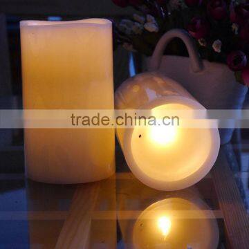 ivory blow out pillar candles battery operated wam flickering candle light